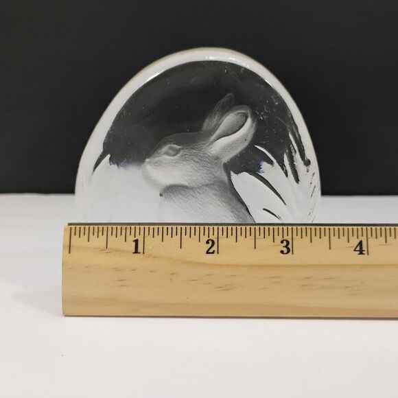Vintage Lead Crystal Zajecar Sitting Bunny Rabbit Paperweight Figurine Art Glass - Picture 3 of 8